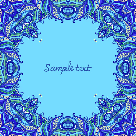 Vector floral ornate frame with many detailsのイラスト素材