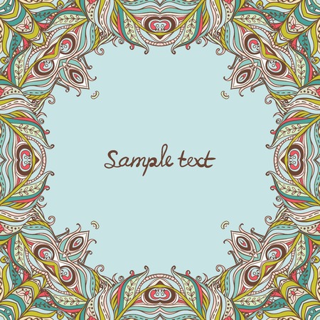 Vector floral ornate frame with many detailsのイラスト素材