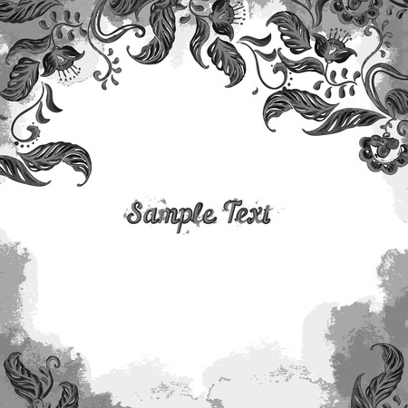 Vector Card With Flowers and watercolor boldのイラスト素材