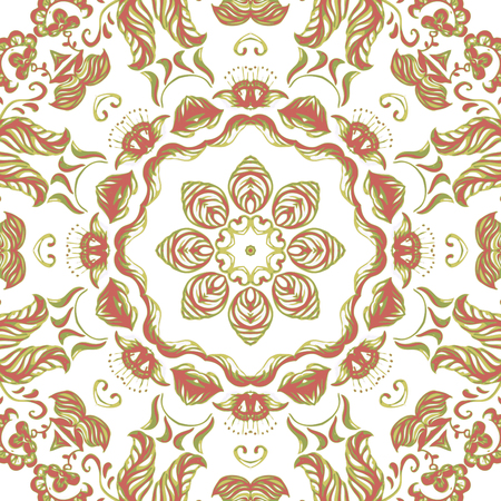 Vector Sample Lace Asian Tile. Circle Backgroundのイラスト素材