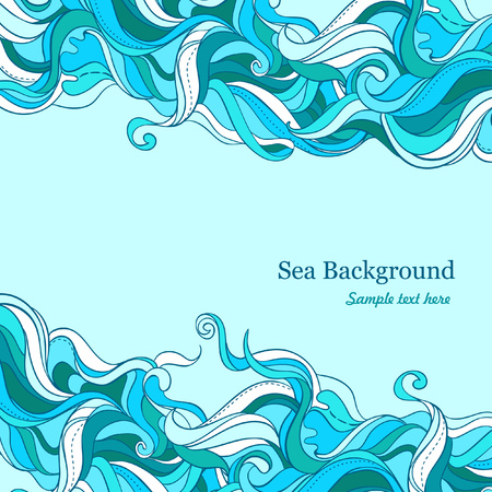 Vector Seamless wave hand-drawn patternのイラスト素材