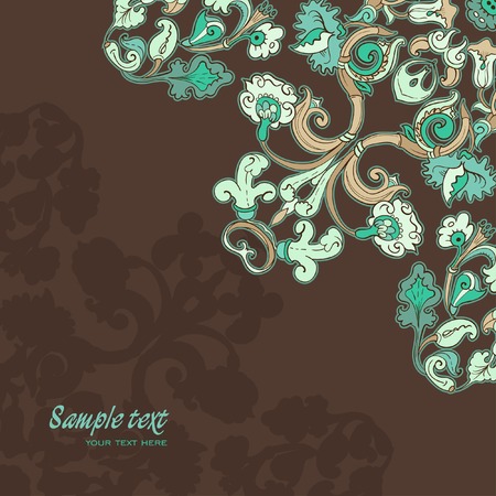 Vector Blue amazing card with Flowersのイラスト素材