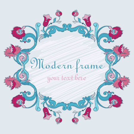 Romantic vector Card with flowers.のイラスト素材