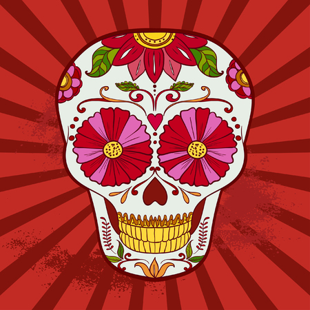 Sugar Skull can be used for T-short, bagのイラスト素材