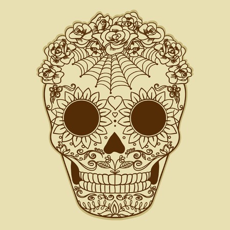 Vector Sugar Skull can be used for T-short, bagのイラスト素材