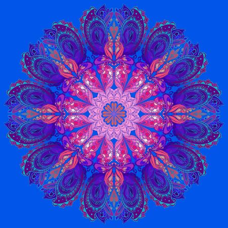 Vector Mandala background. Round Indian Ornamentのイラスト素材
