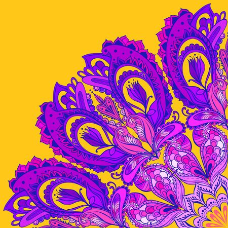 Vector Mandala background. Round Indian Ornamentのイラスト素材