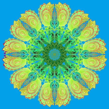 Vector Mandala background. Round Indian Ornamentのイラスト素材
