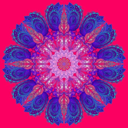 Vector Mandala background. Round Indian Ornamentのイラスト素材