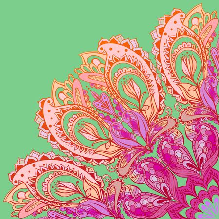 Vector Mandala background. Round Indian Ornamentのイラスト素材