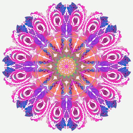 Vector Mandala background. Round Indian Ornamentのイラスト素材
