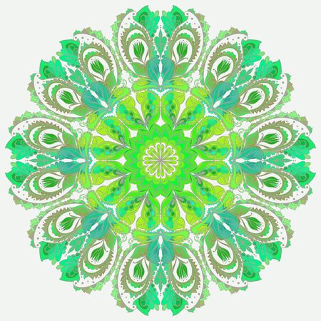 Vector Mandala background. Round Indian Ornamentのイラスト素材