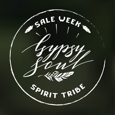 Vector Lettering Boho Style. Calligraphy Wordsのイラスト素材