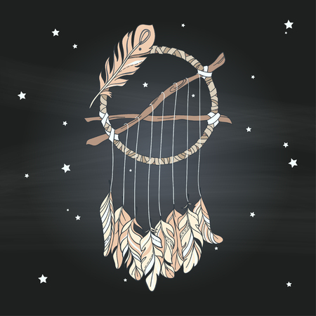 Vector Dreamcatcher Amulet. Ethnic illustrationのイラスト素材