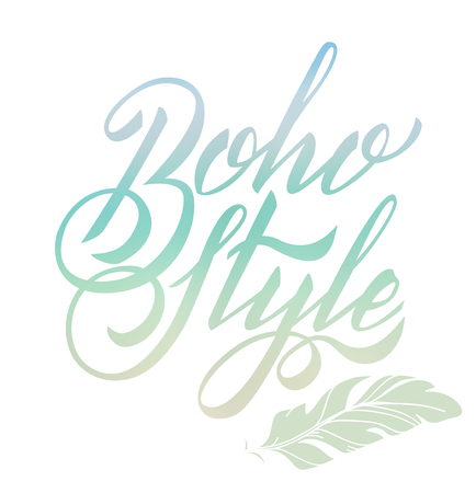 Vector  Boho Style. Calligraphy Wordsのイラスト素材