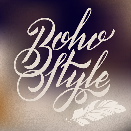 Vector Boho Lettering. Calligraphy Wordsのイラスト素材