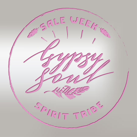 Vector Lettering Boho Style. Calligraphy Wordsのイラスト素材