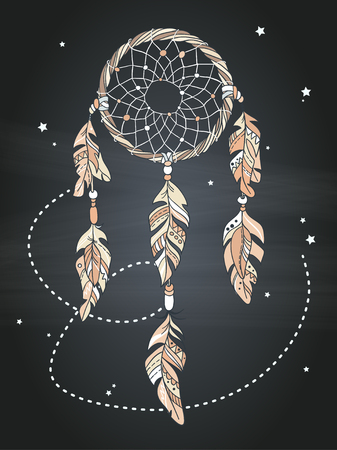 Vector Dreamcatcher Amulet. Ethnic illustrationのイラスト素材