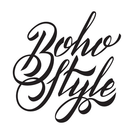 Vector Lettering Boho Style. Calligraphyのイラスト素材