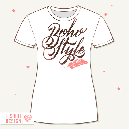 Vector T-SHIRT Boho Styleのイラスト素材