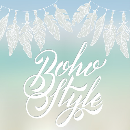 Vector Lettering Boho Style. Calligraphy Wordsのイラスト素材