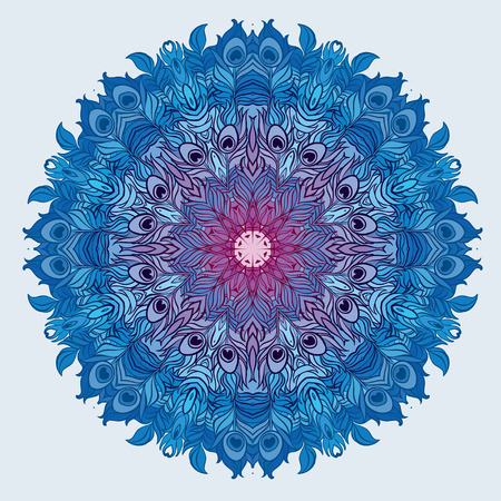 Vector Ethnic Mandala. Vintage decorative round element.のイラスト素材