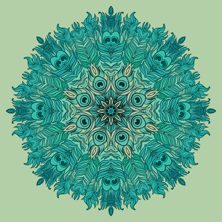 Vector Ethnic Mandala. Vintage decorative round element.のイラスト素材