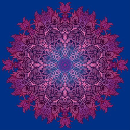 Vector Ethnic Mandala. Vintage decorative round element.のイラスト素材