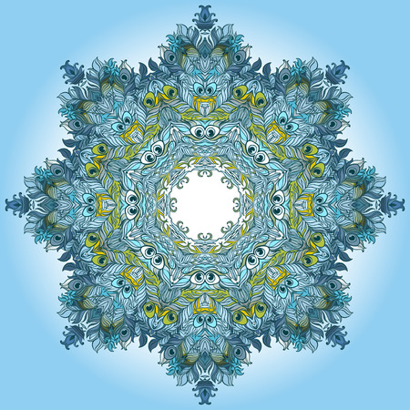 Vector Ethnic Mandala. Vintage decorative round element.のイラスト素材