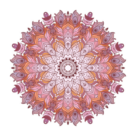 Vector Ethnic Mandala. Vintage decorative round element.の写真素材