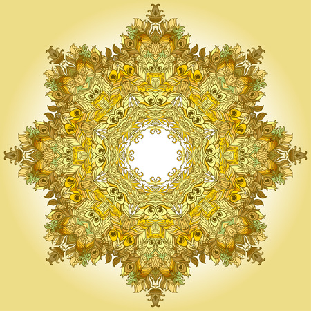Vector Ethnic Mandala. Vintage decorative round element.の写真素材