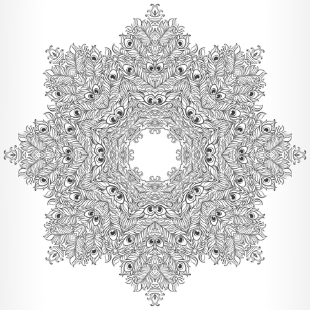 Vector Ethnic Mandala. Vintage decorative round element.の写真素材