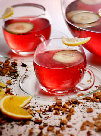 3 cups of cocktails teaの写真素材