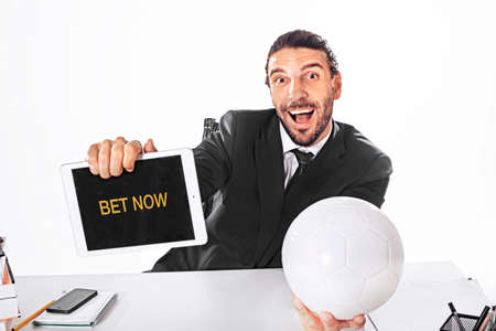 Business Man Bet on football match の写真素材