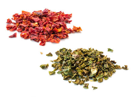 red and green paprika flakes of Mongoliaの写真素材