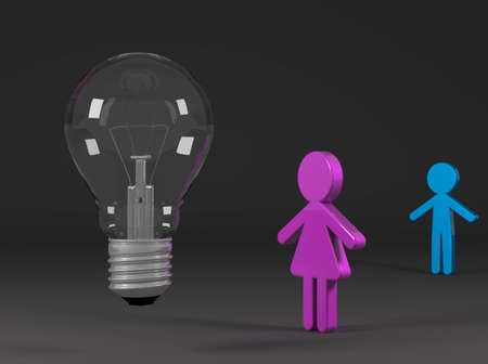 Girl enterprising solve problems with an ideaの写真素材