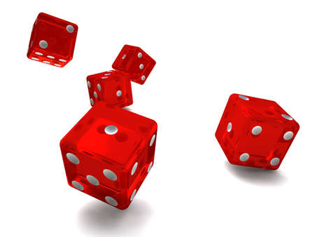 lucky roll of the dice redの写真素材