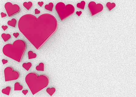 pink hearts on a bed of sugarの写真素材