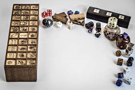frame with dices and boardgameの写真素材