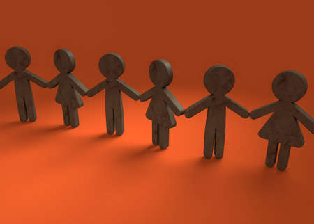 Chain of solidarity between friendsの写真素材