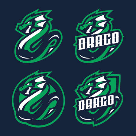Drago sport mascot logo designのイラスト素材