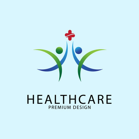 healthcare logo line art designのイラスト素材