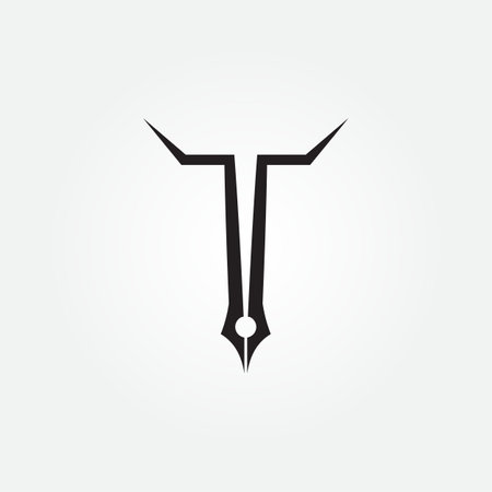 Feather pen tool logo vector icon design, classic stationery illustrationのイラスト素材