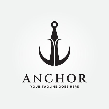 Anchor vector icon pirate boat logo helmet Nautical maritime simple graphic symbol illustrationのイラスト素材