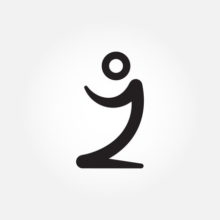 Pray icon from Man Poses line art logo designのイラスト素材