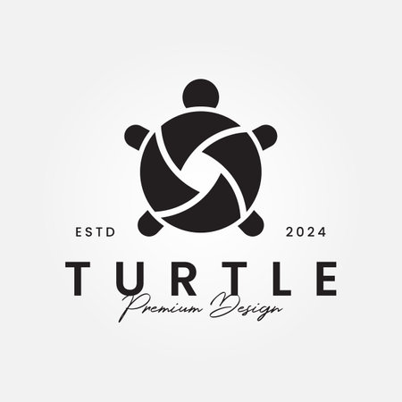 Turtle logo vector with a minimalist conceptのイラスト素材
