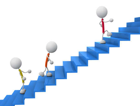 climbing the stairs の写真素材