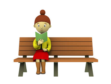 Woman reading a bookの写真素材