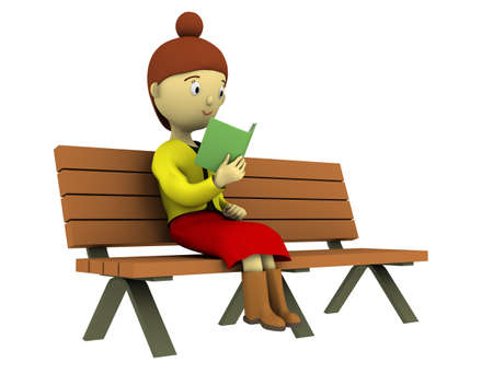 Woman reading a bookの写真素材