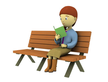 Woman reading a bookの写真素材